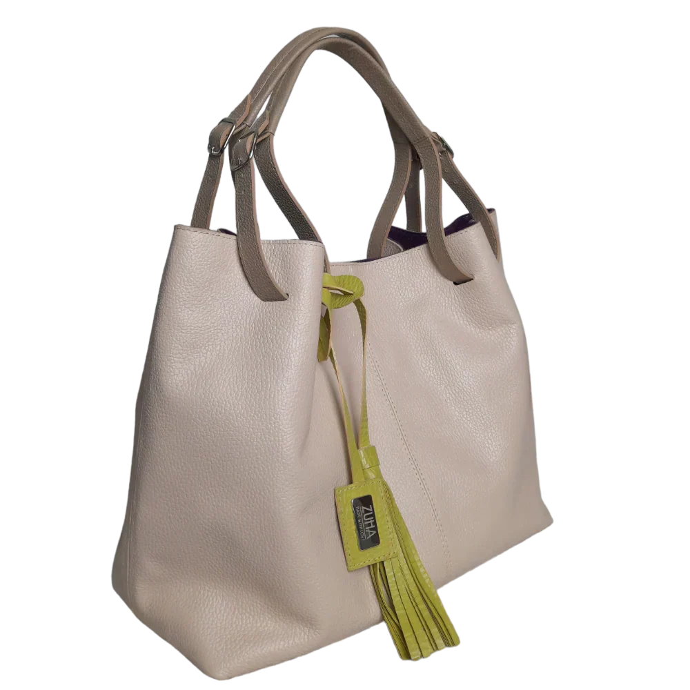 Borsa a mano in pelle Adelle Nude da donna