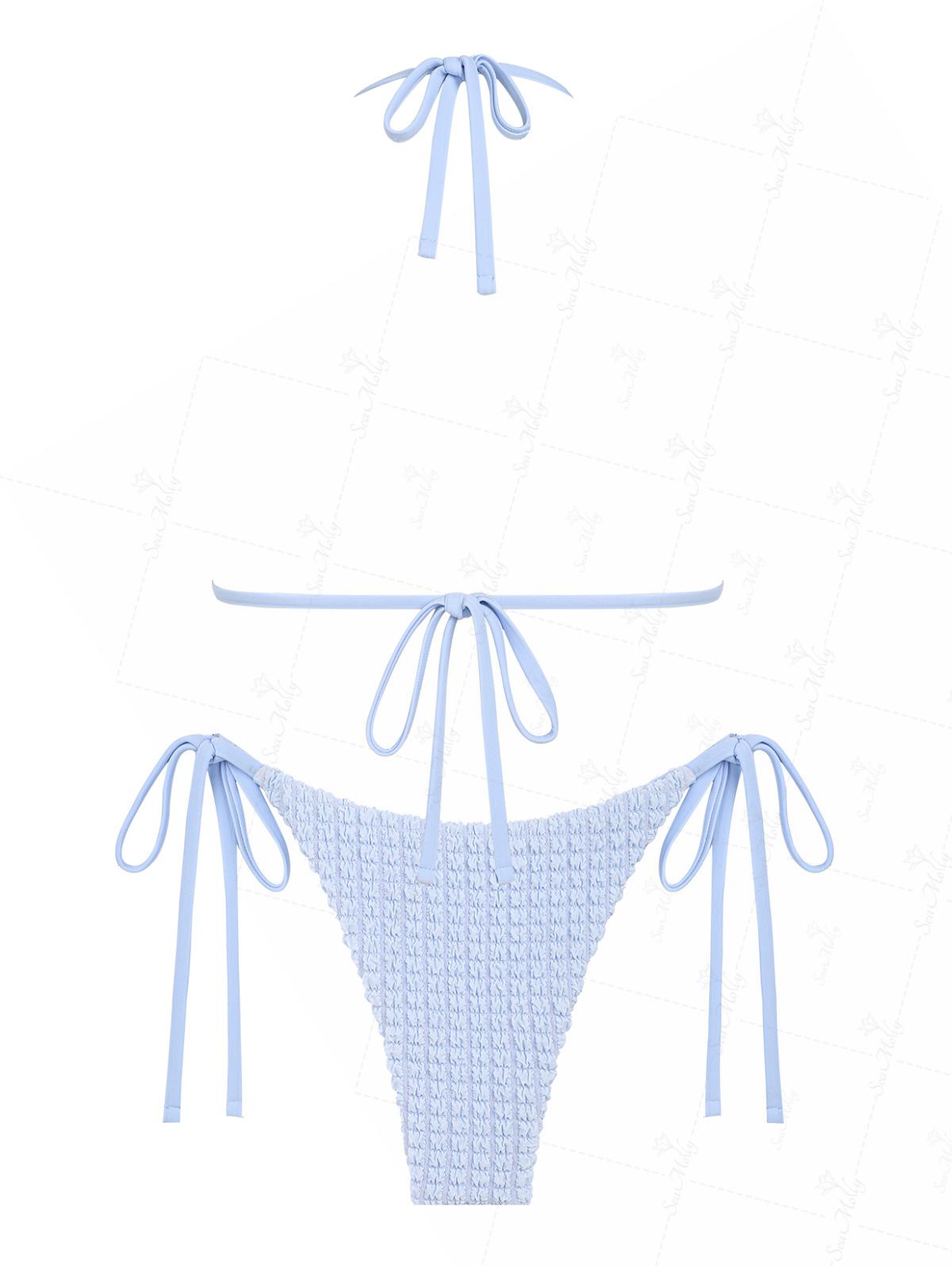 Camila | Costume bikini con texture e decorazione di perle