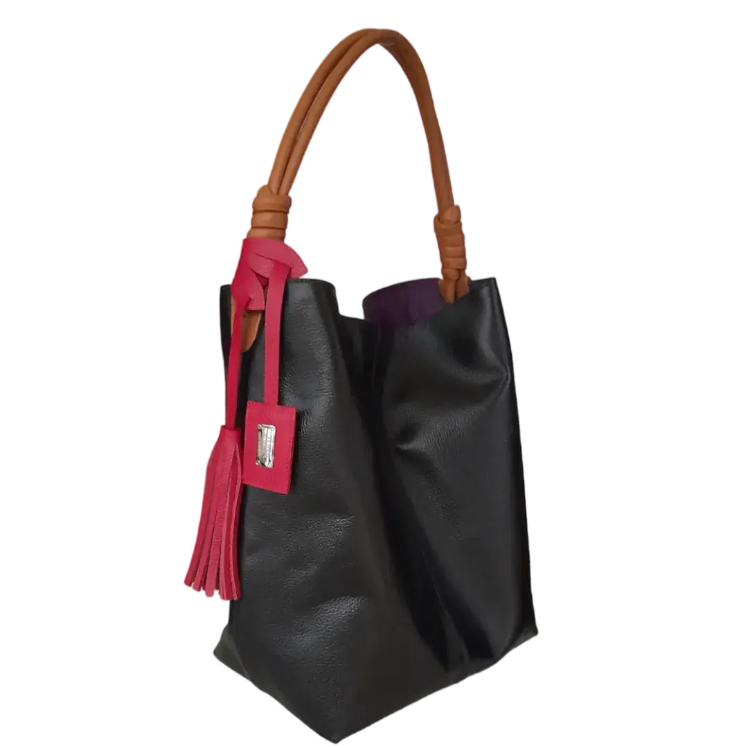 Borsa in Pelle Nera da Donna Leah