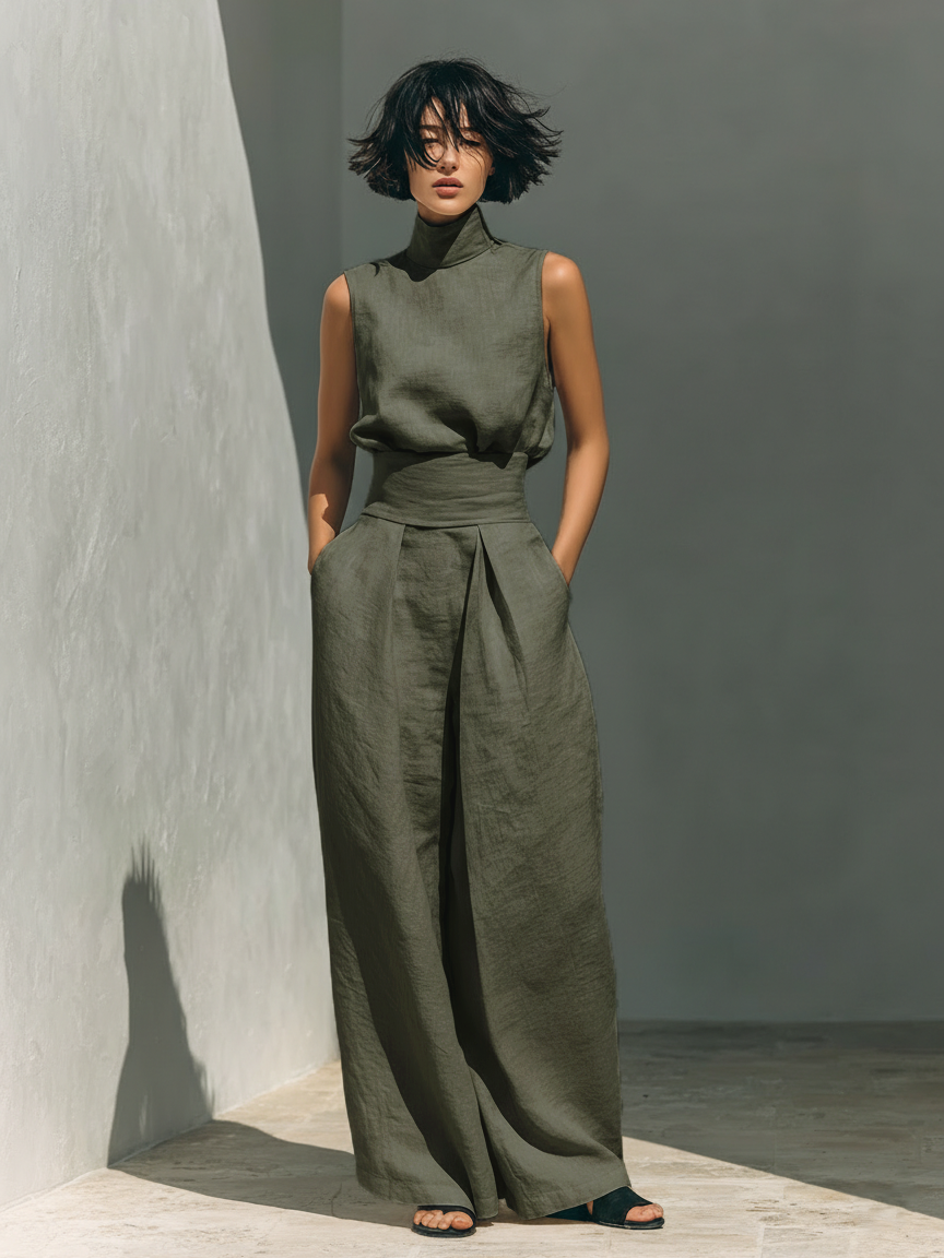 Marieta | Completo minimalista di canotta e pantaloni ampi