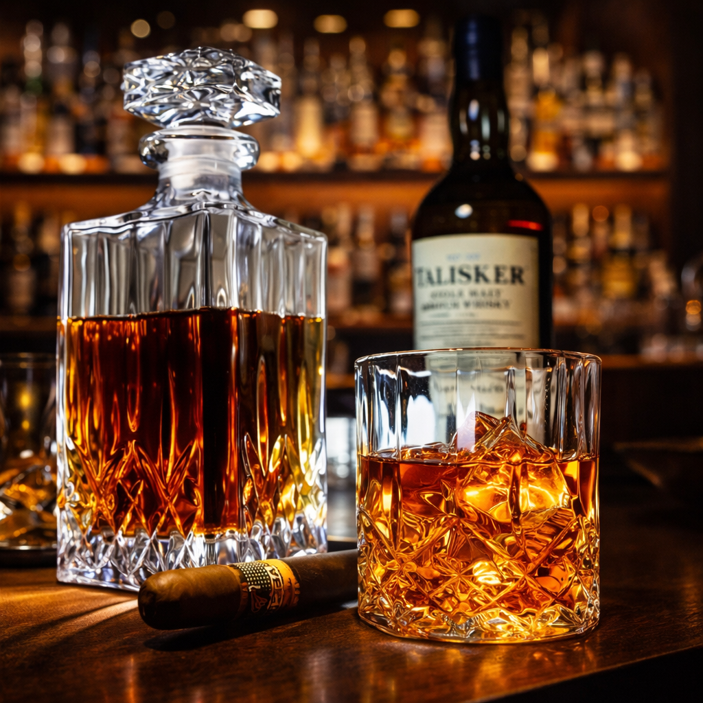 Bottiglia di Whisky - Set con Bottiglia e Bicchiere