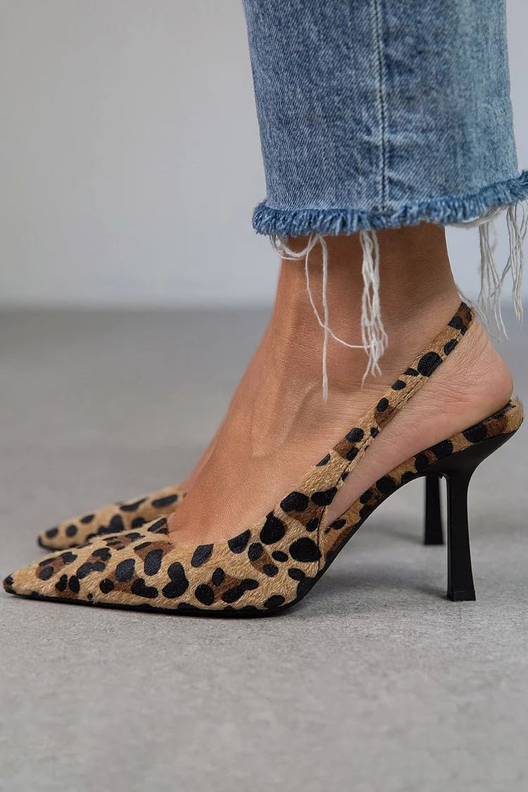 Ambra™ | Tacchi con stampa leopardata e cinturino sul retro
