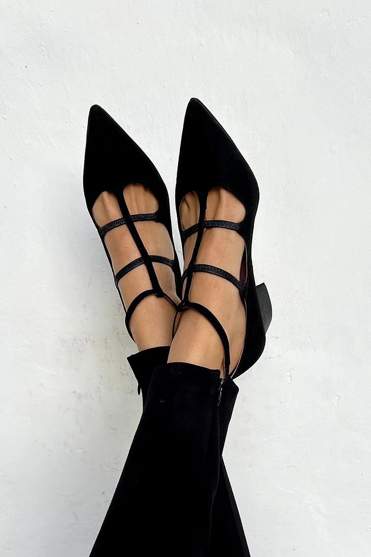 Giada™ | Scarpe con tacco a punta affusolata e cinturini incrociati