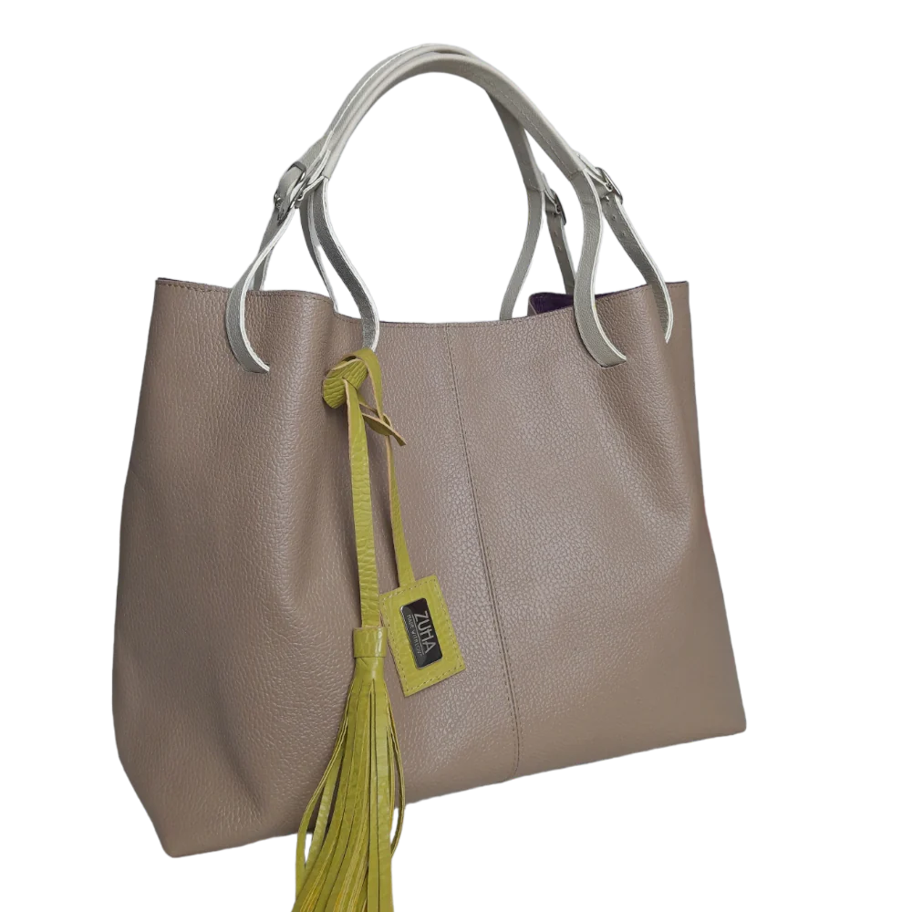 Borsa a mano Adelle Taupe per donna in pelle