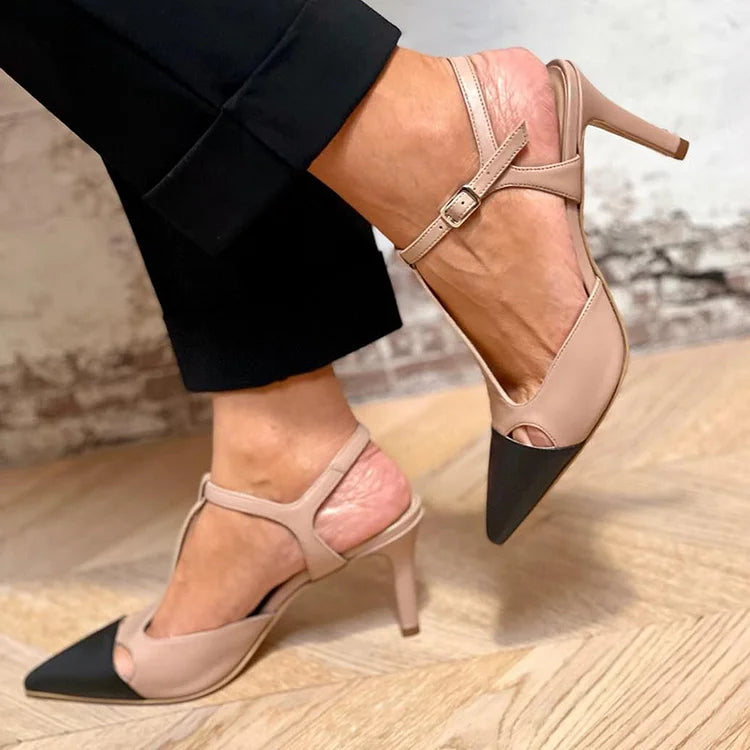 Evrardine | Scarpe con Tacco Punta Bicolore