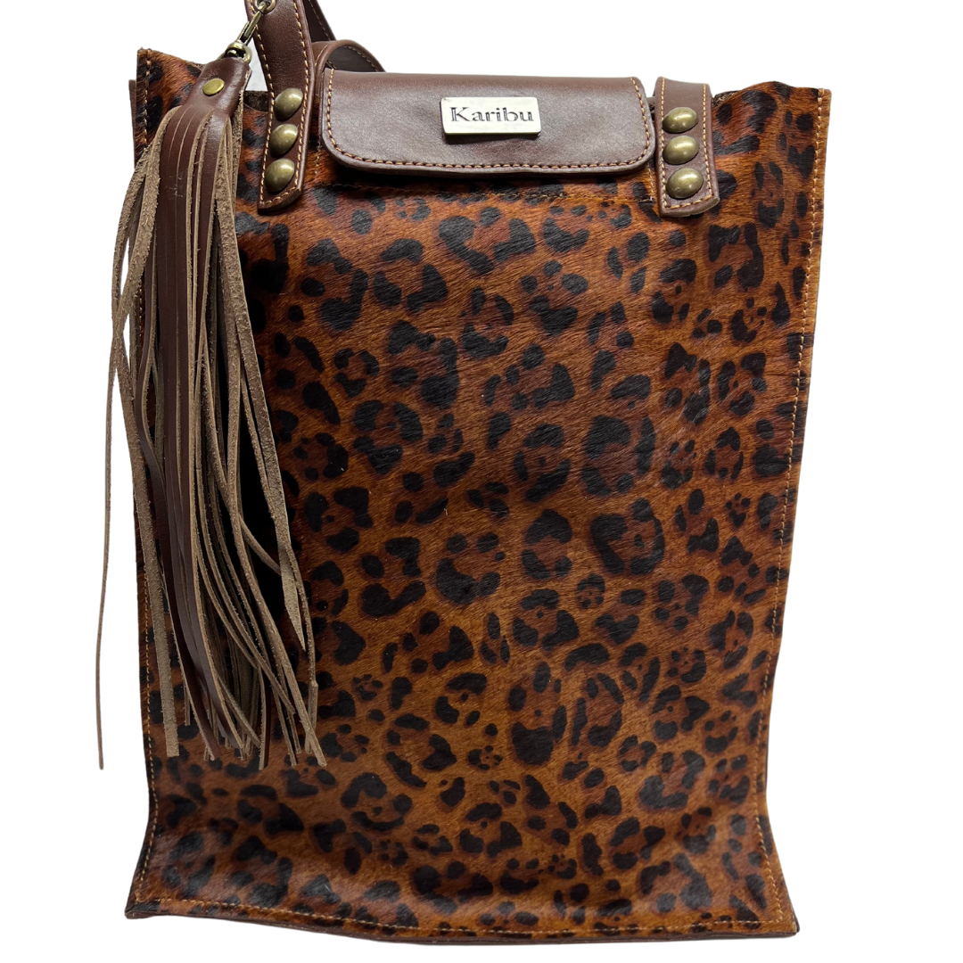 Borsa Juanita Café con Motivo in Pelo