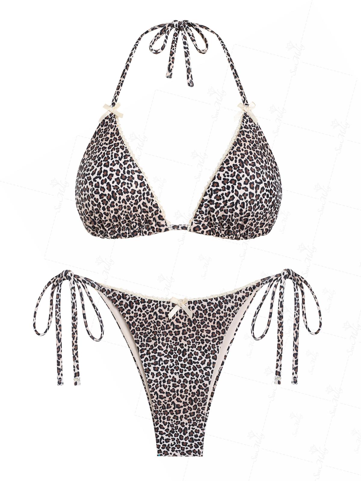 Ada | Set bikini a triangolo con decorazioni leopardate