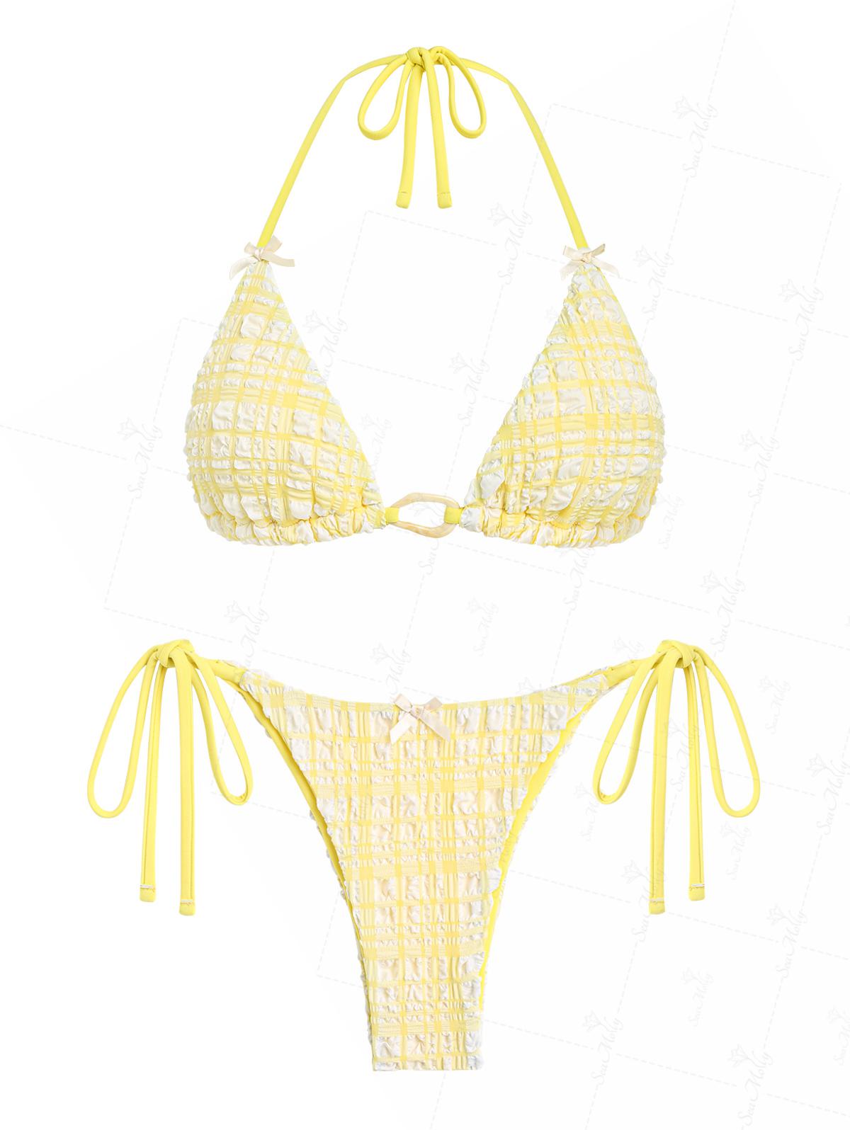 Ona | Set bikini giallo sole testurizzato