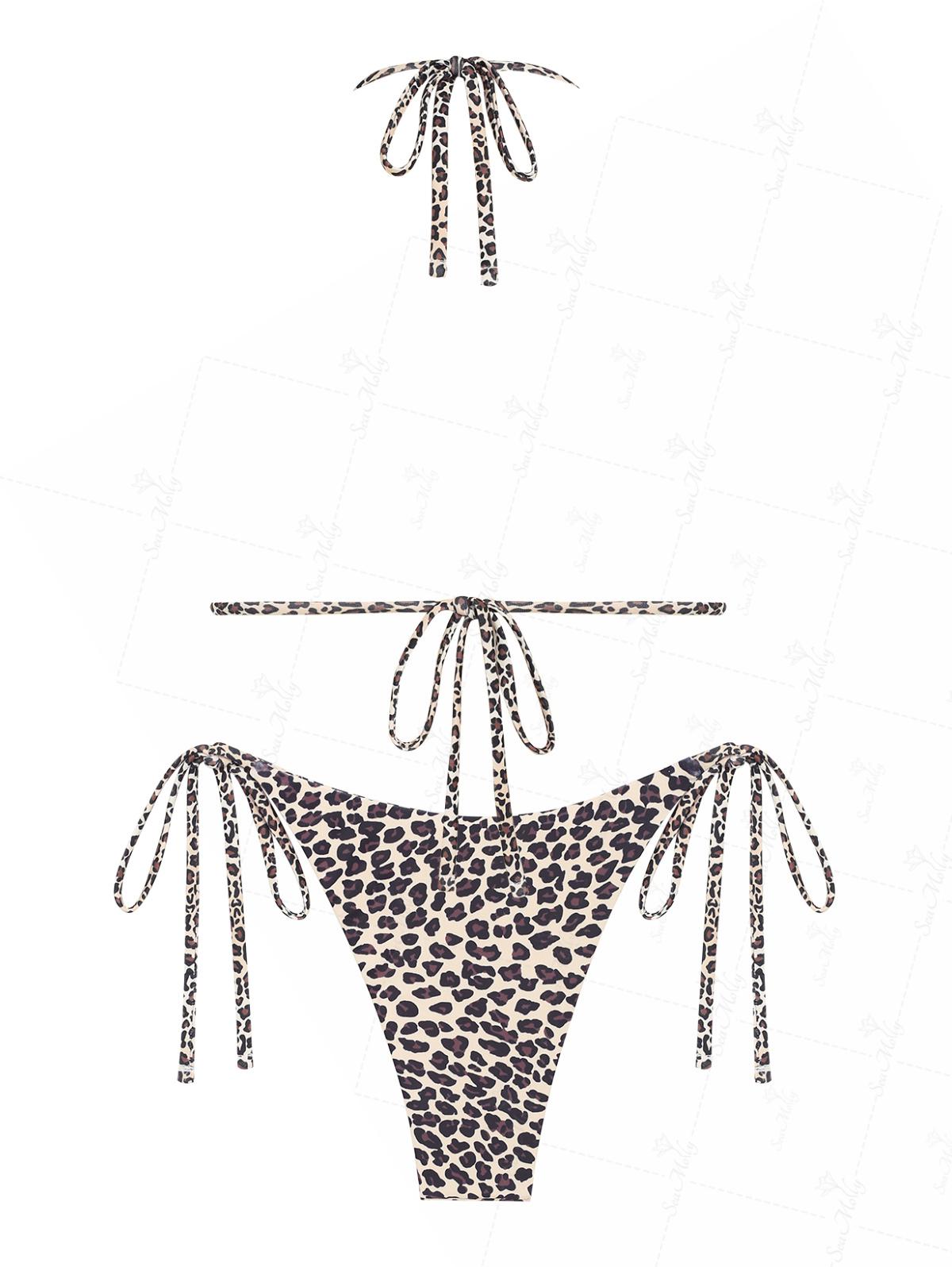 Lola | Completo bikini reversibile con stampa leopardata