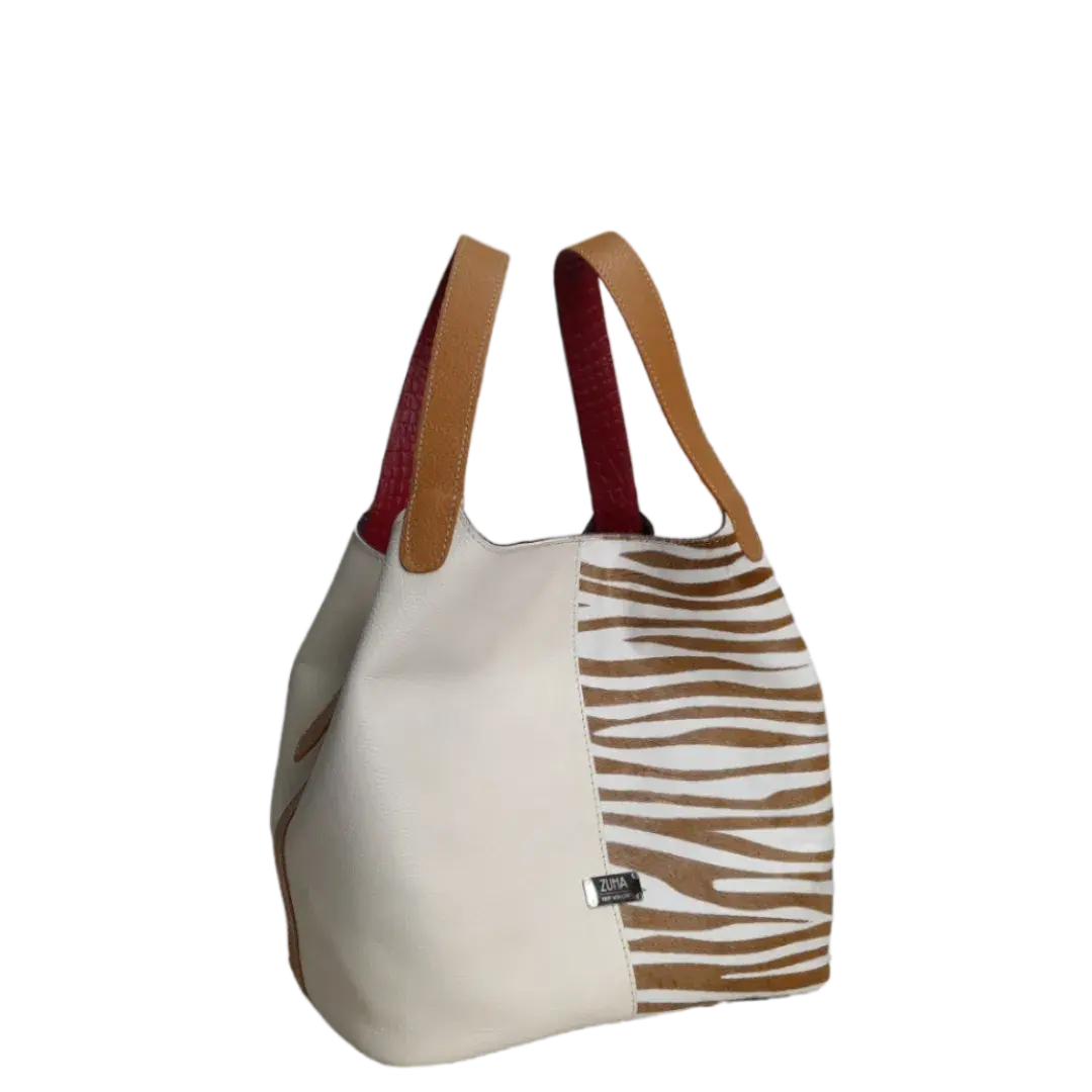 Borsa in Pelle Zebra Eva da Donna x Talk