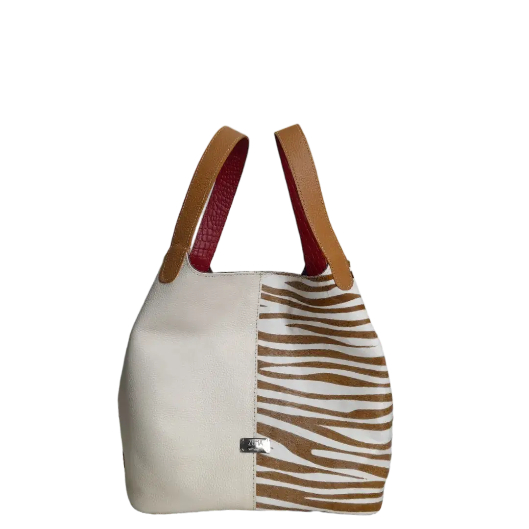 Borsa in Pelle Zebra Eva da Donna x Talk