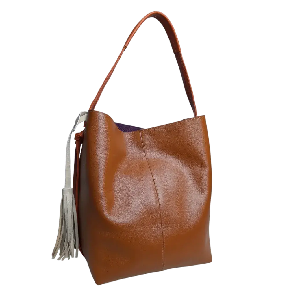 Borsa in Pelle Grace Miele da Donna
