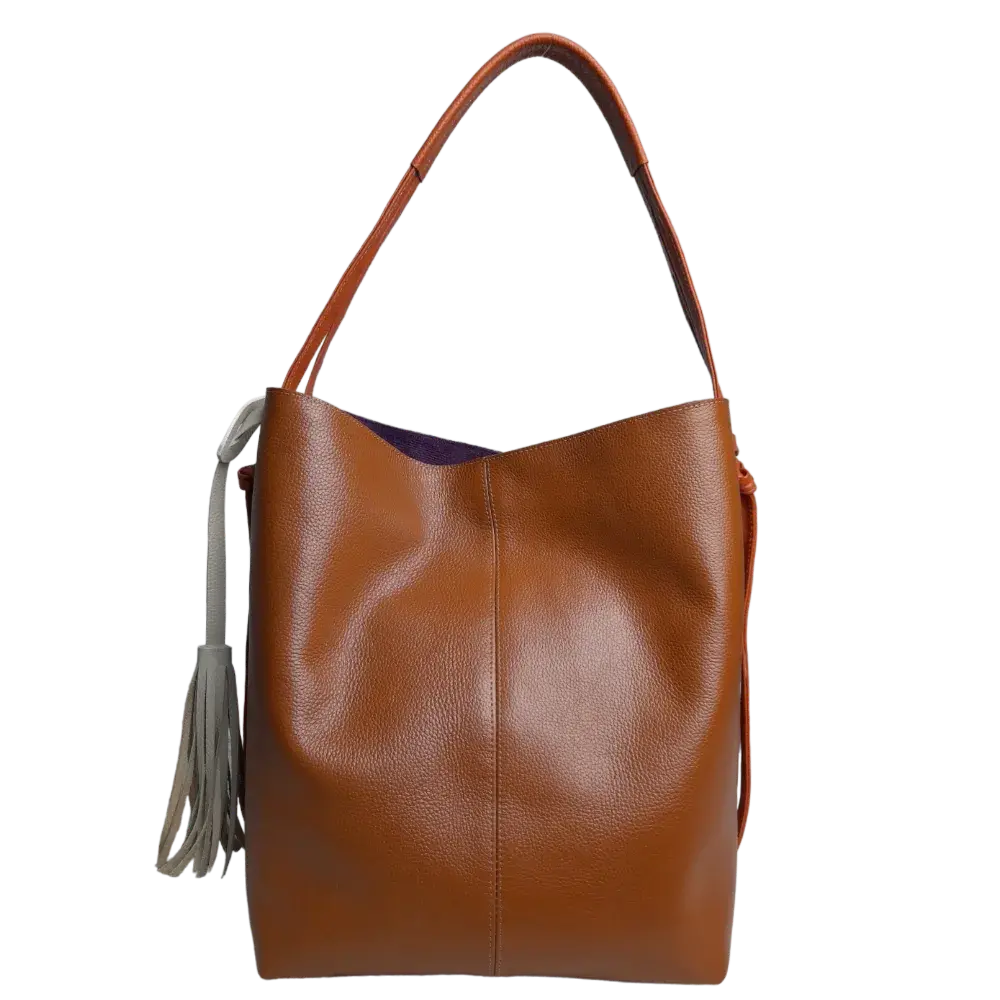 Borsa in Pelle Grace Miele da Donna