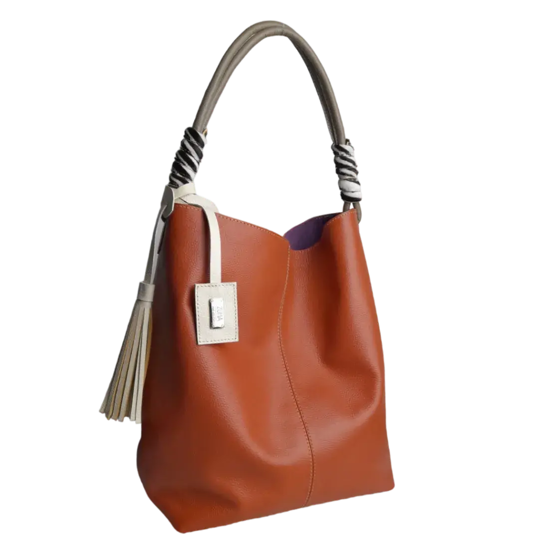 Borsa in pelle da donna Leah Ginger