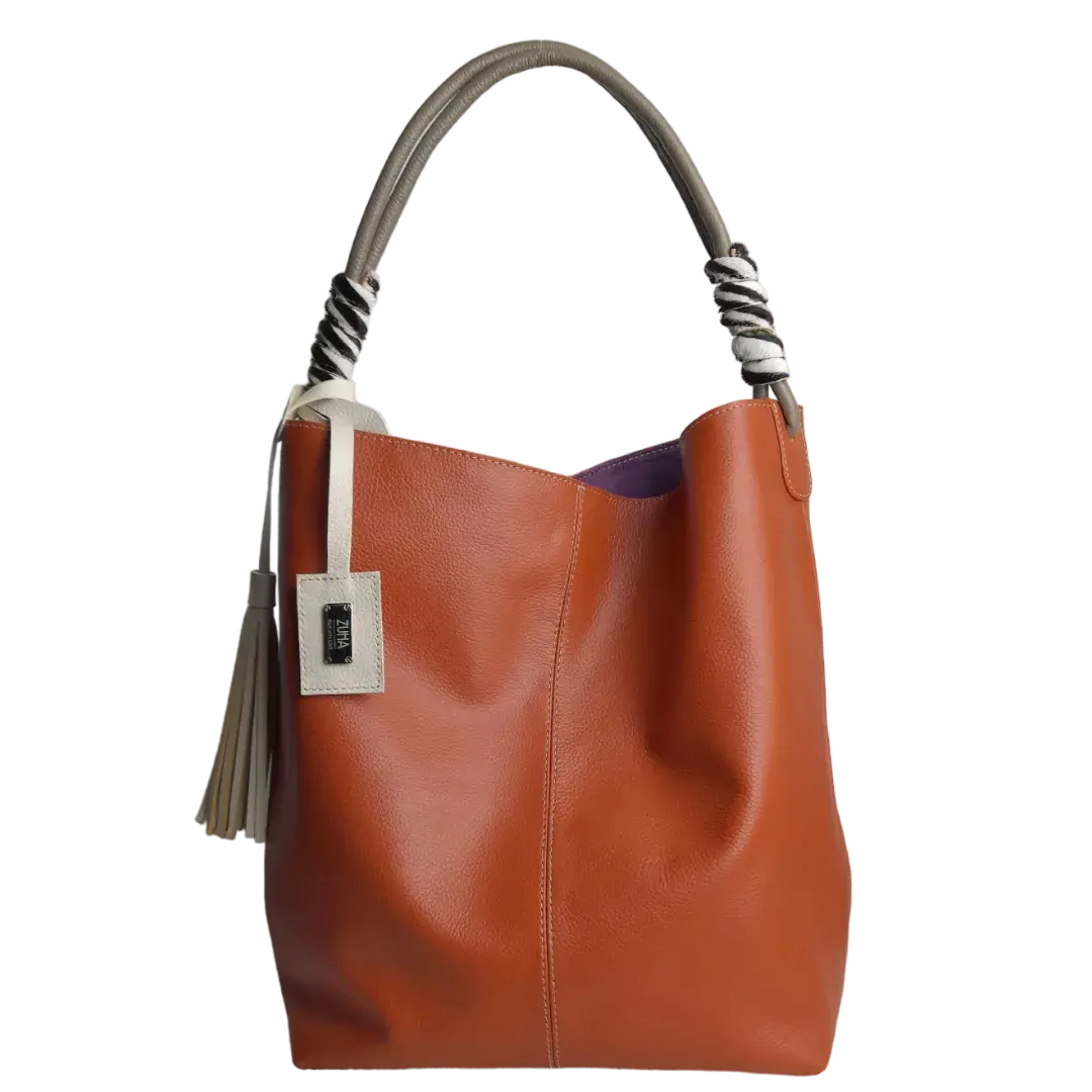 Borsa in pelle da donna Leah Ginger