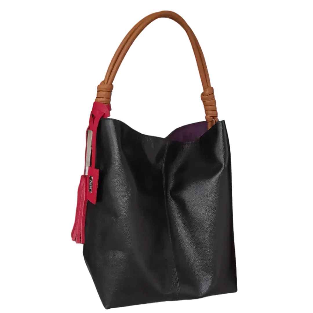Borsa in Pelle Nera da Donna Leah