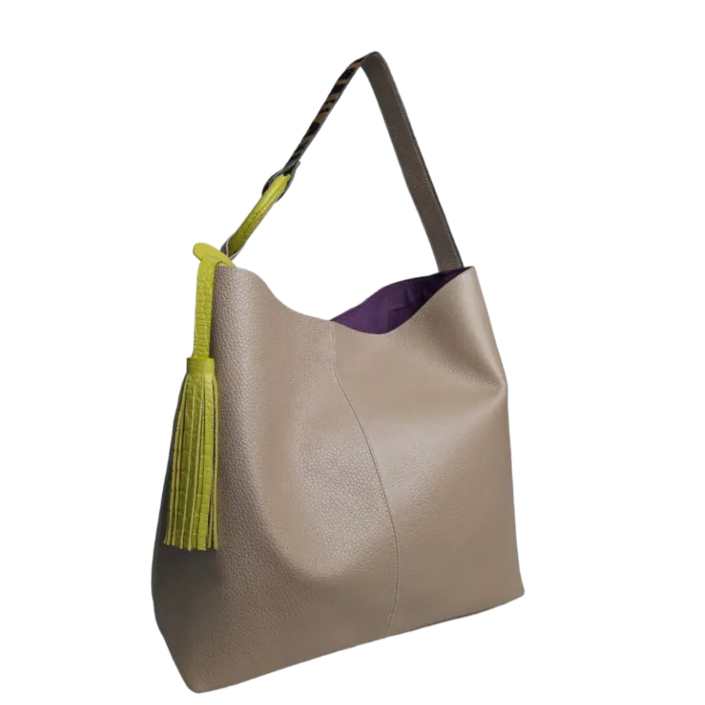 Borsa in Pelle da Donna Nora Tortora