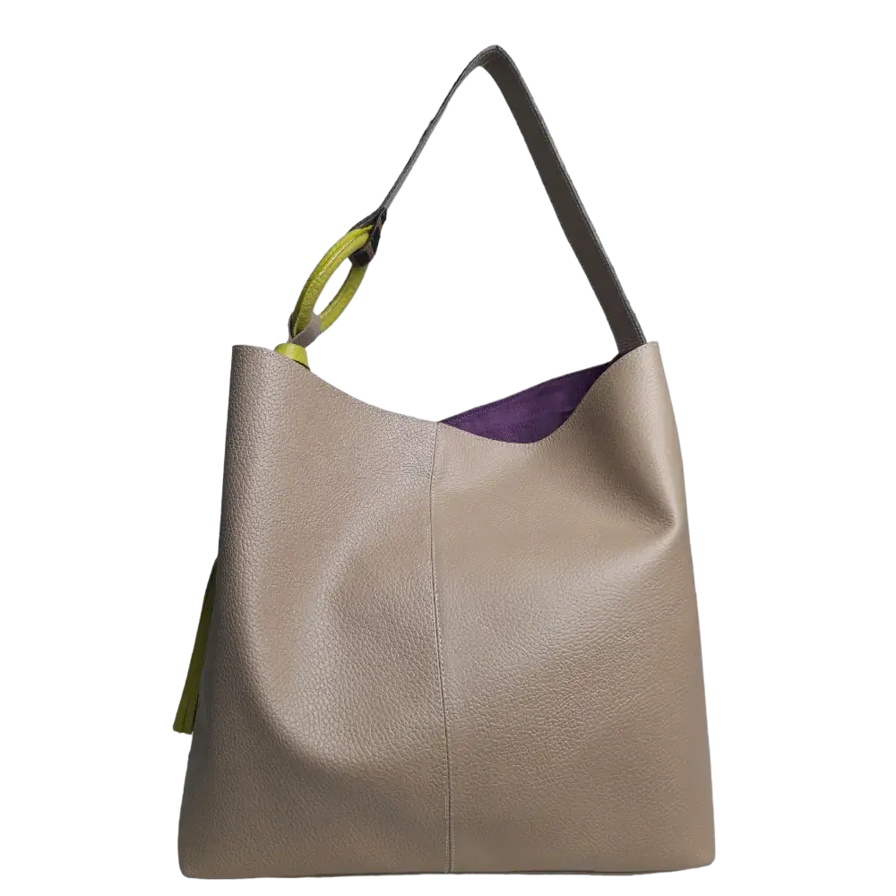 Borsa in Pelle per Donna Nora Taupe