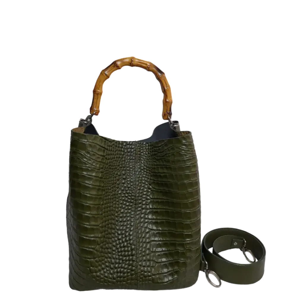 Claire Glavial Borsa in Pelle per Donne in Verde Oliva
