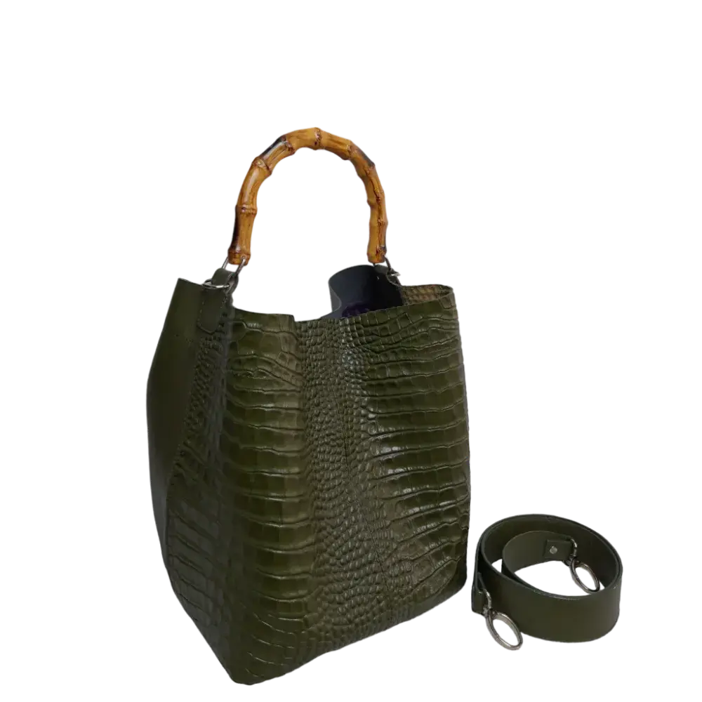Borsa in pelle Claire Glavial da donna, verde oliva