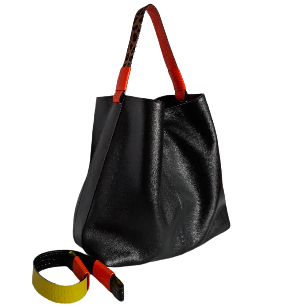 Borsa a mano da donna Addison in pelle nera