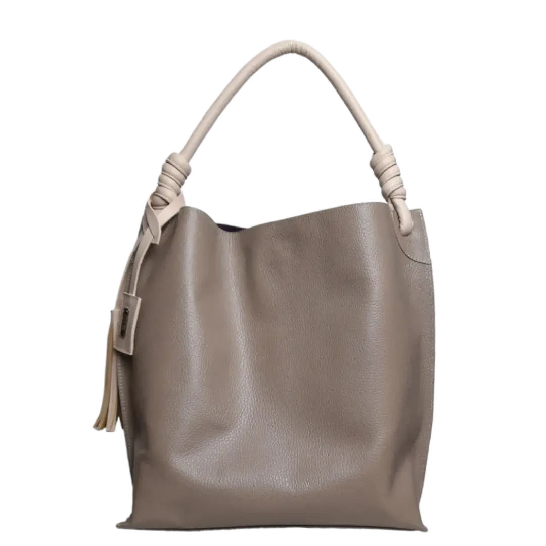 Borsa a mano da donna Fernanda Taupe in pelle