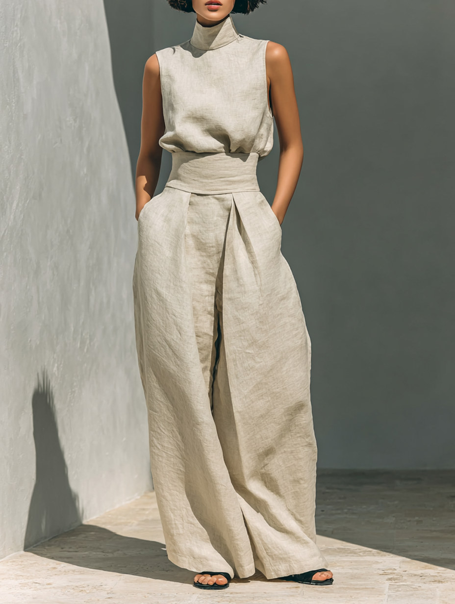 Marieta | Completo minimalista di canotta e pantaloni ampi