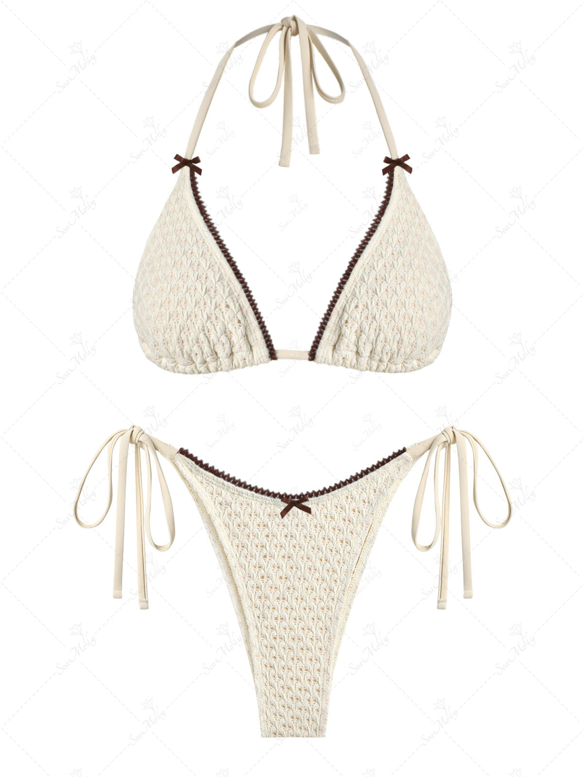 Salma | Set bikini a triangolo con fiocco vintage