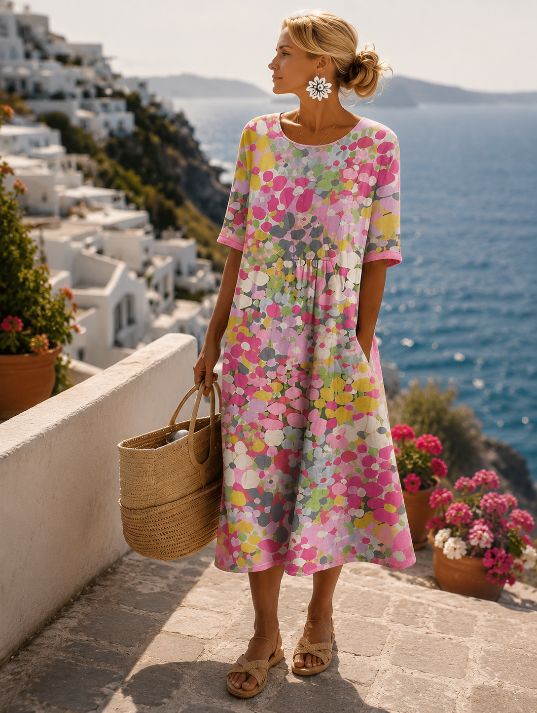 Frances lightweight floral midi dress