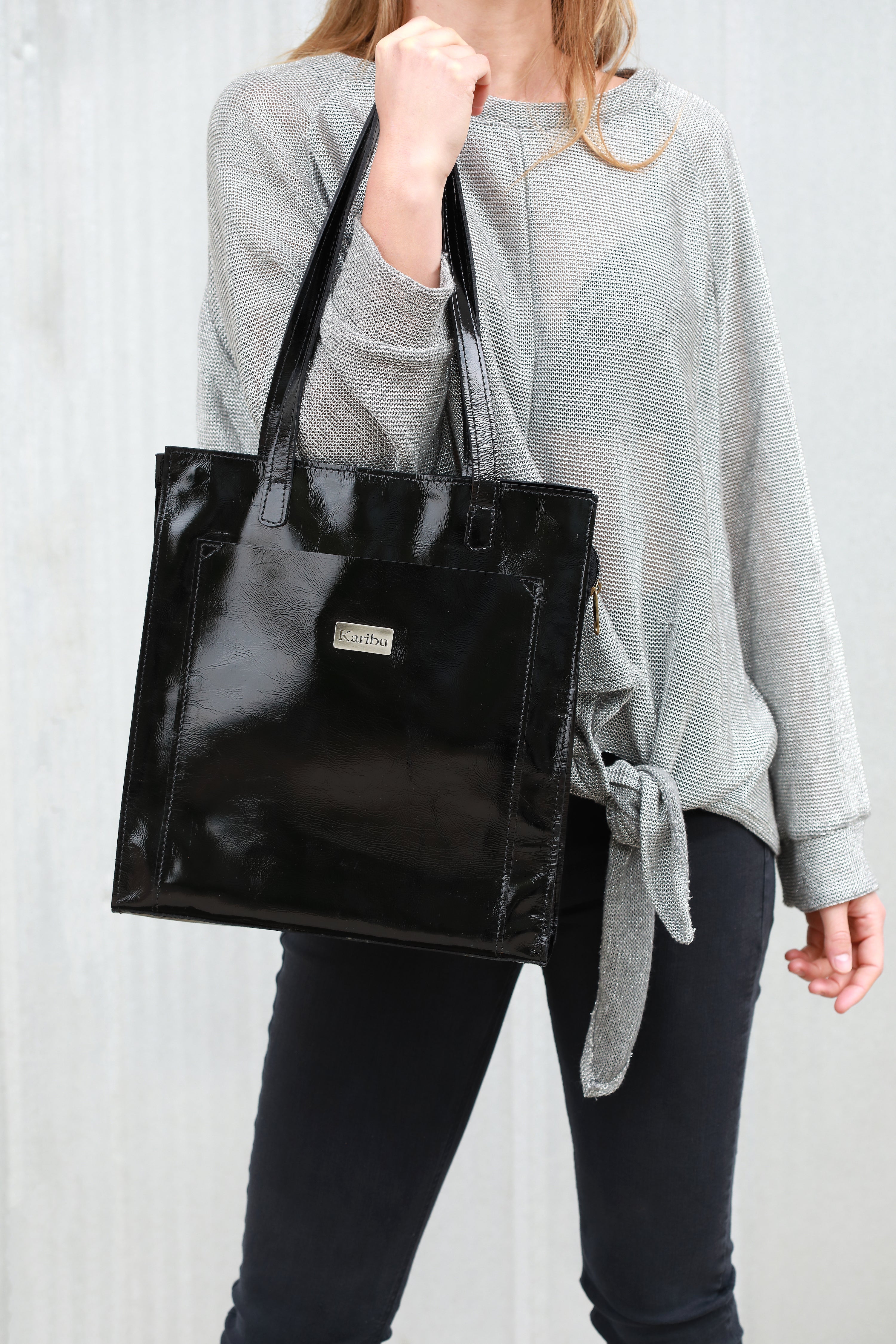 Borsa in Pelle Sintetica Maria Nera