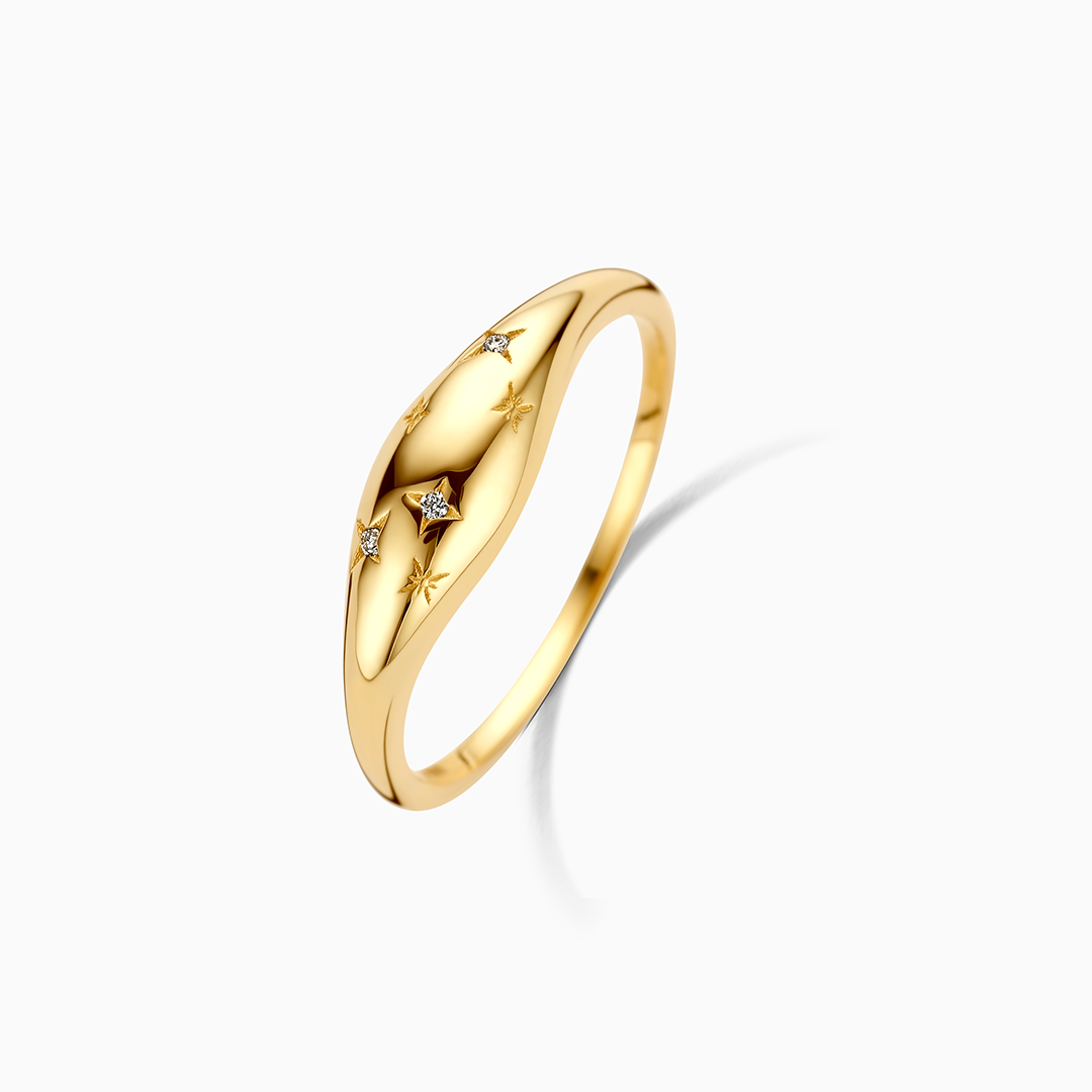 Anello con diamante a cupola