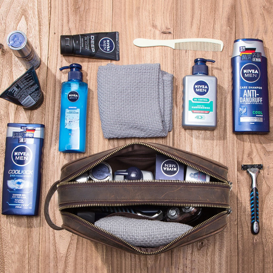 Beauty case in pelle Crazy Horse