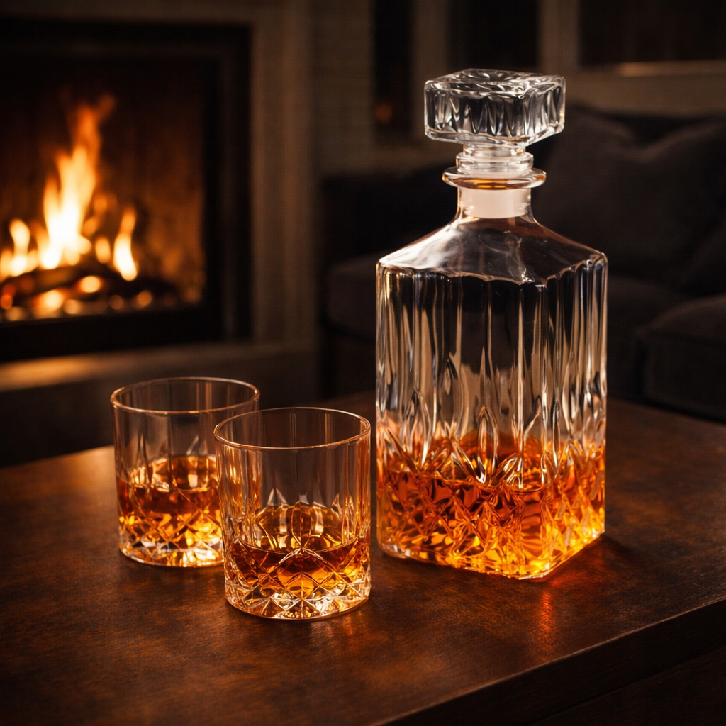 Bottiglia di Whisky - Set con Bottiglia e Bicchiere