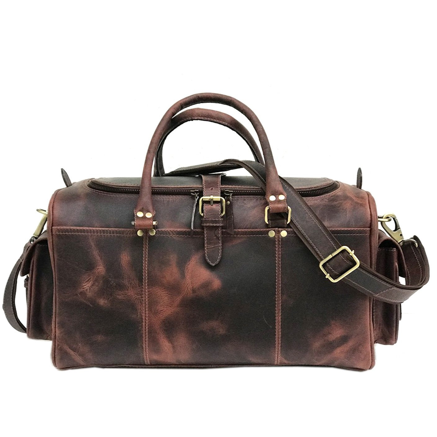 "Borsone marrone scuro di Zwei Taschen" potrebbe essere riscritto come "Borsone marrone scuro di Zwei Taschen".