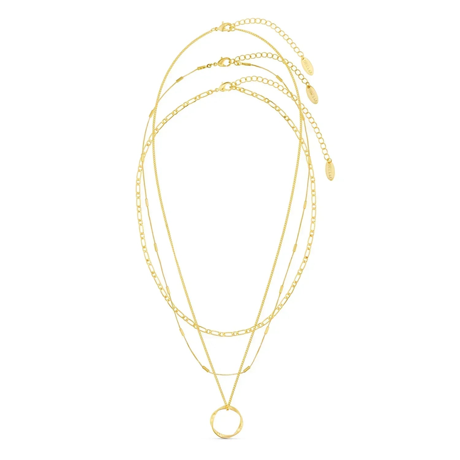 Collana a tre fili con cerchio aperto