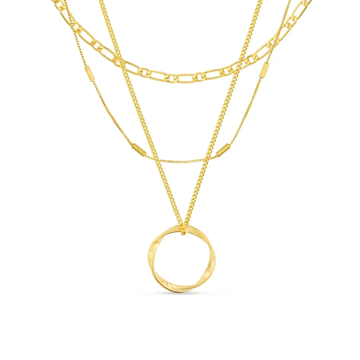Collana a tre fili con cerchio aperto