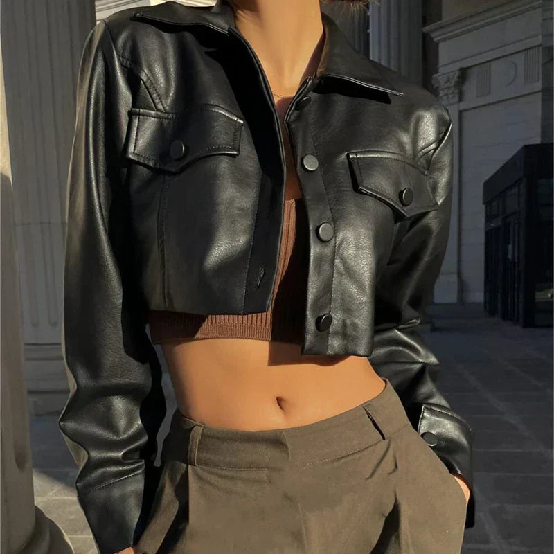 Elisa | Giacca in pelle sintetica elegante