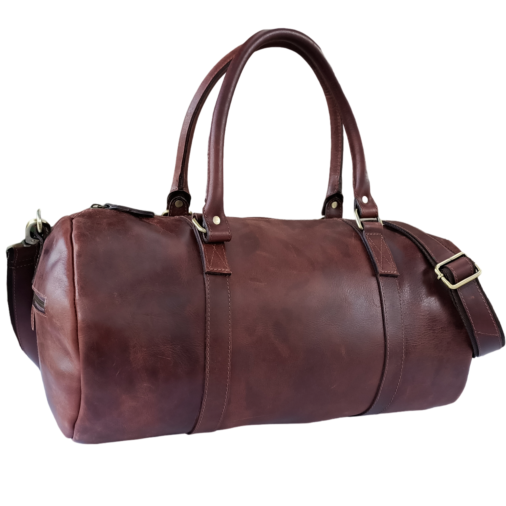 Borsa da viaggio in pelle marrone scuro