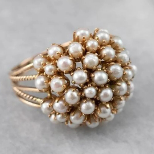BUSH | Anello con perle incastonate