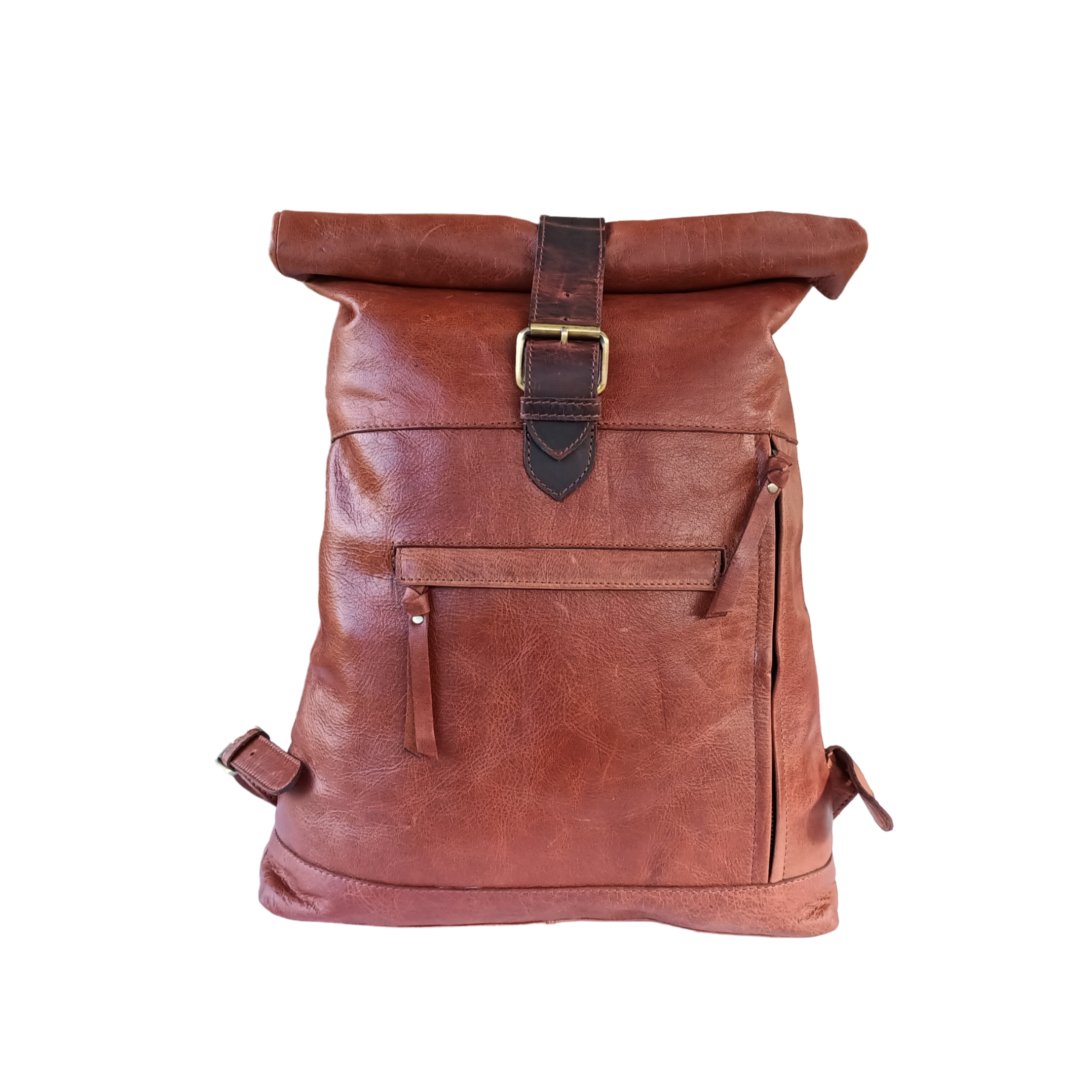 Zaino in pelle marrone scuro