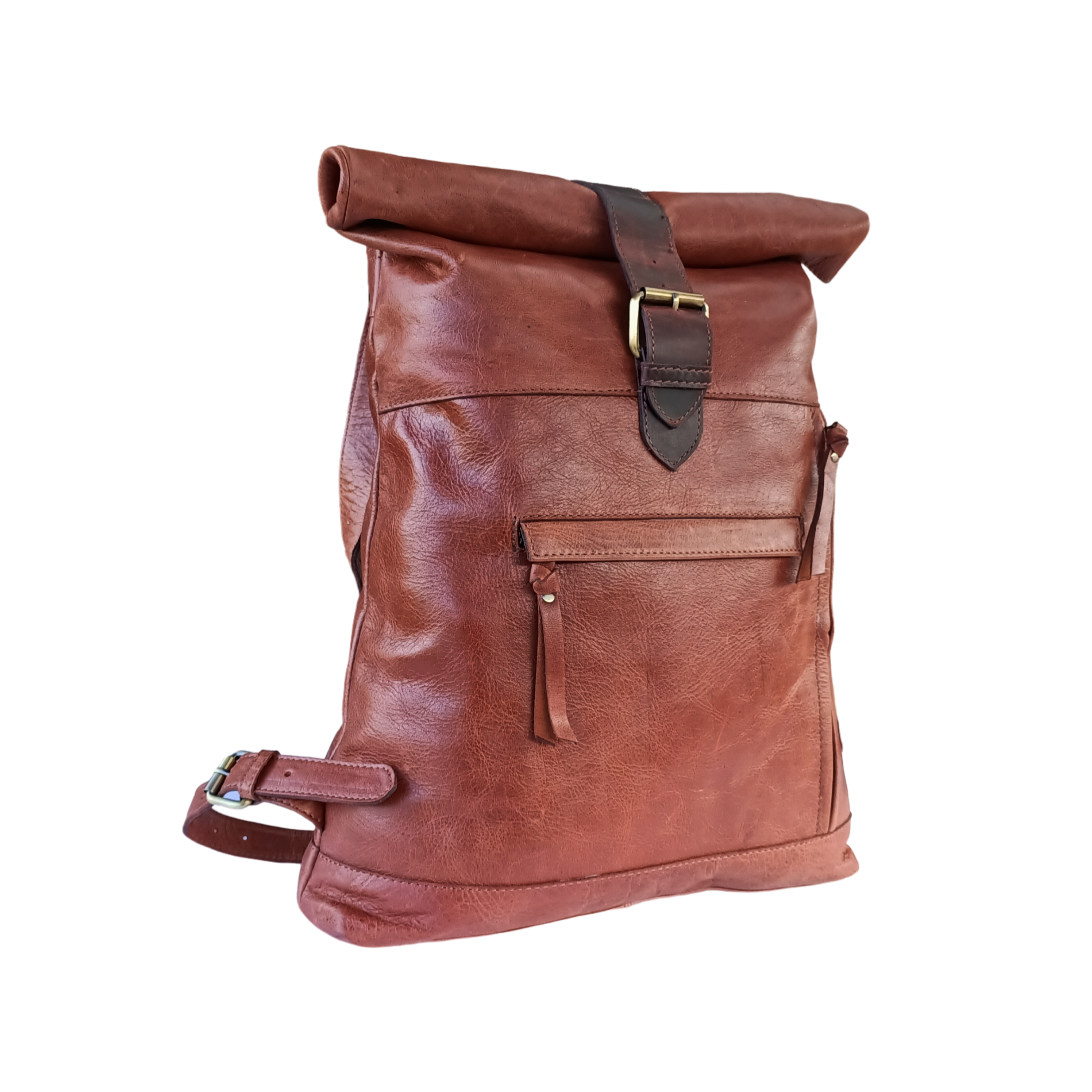 Zaino in pelle marrone scuro