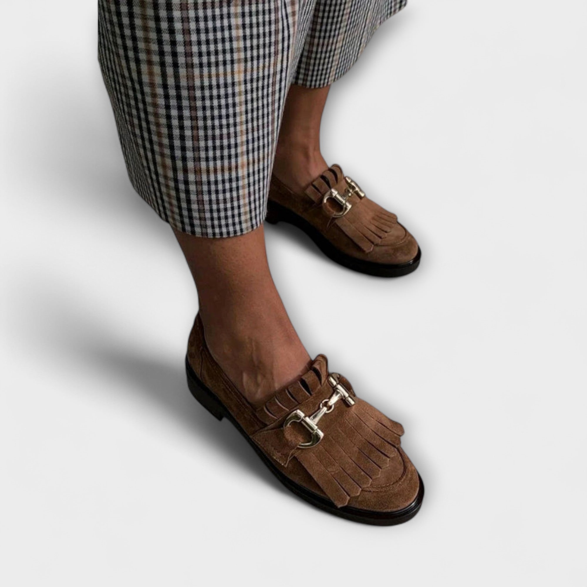 Fleur™ | Mocassino Marrone con Punta Rotonda