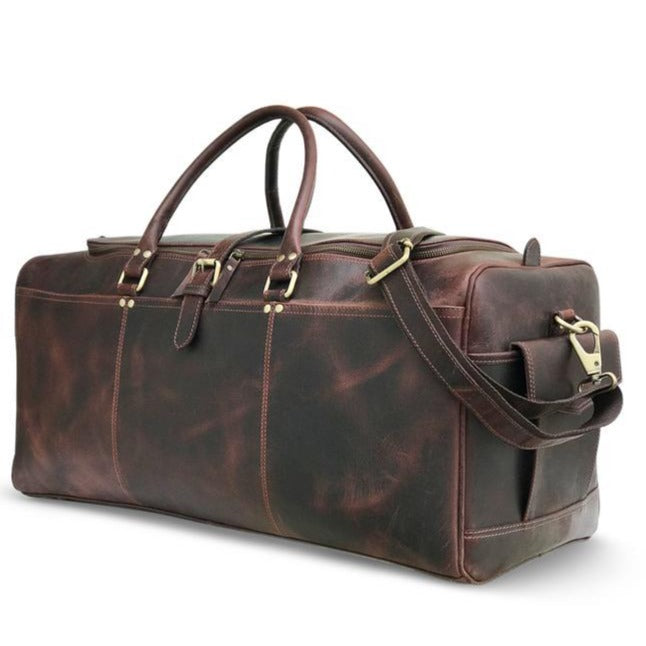 Borsa da weekend in pelle Hunter marrone scuro