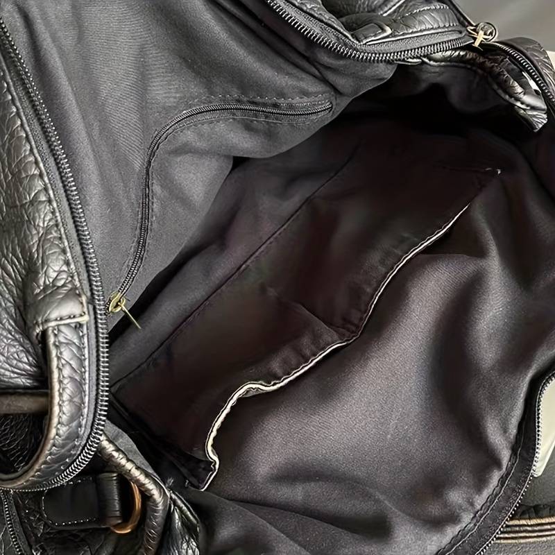 Borsa a Mano in Pelle Nera Vintage Elegante